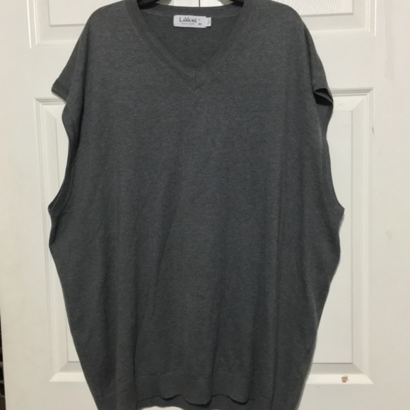 LaVane Men's Vest Sweater cotton Gray big/tall  4X - Picture 1 of 3